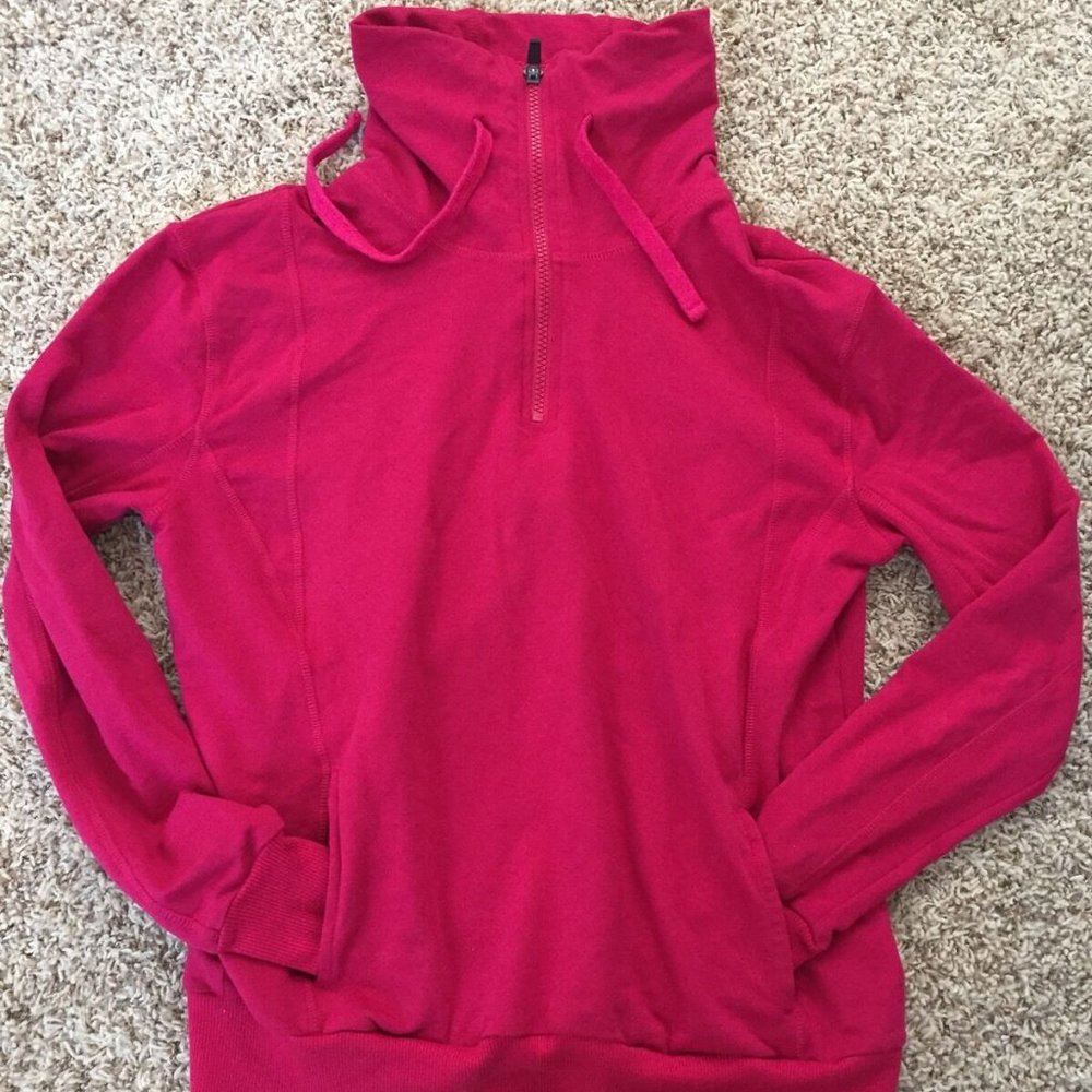 Fabletics Half Zip Up Pink Fuchsia Sweatshirt S